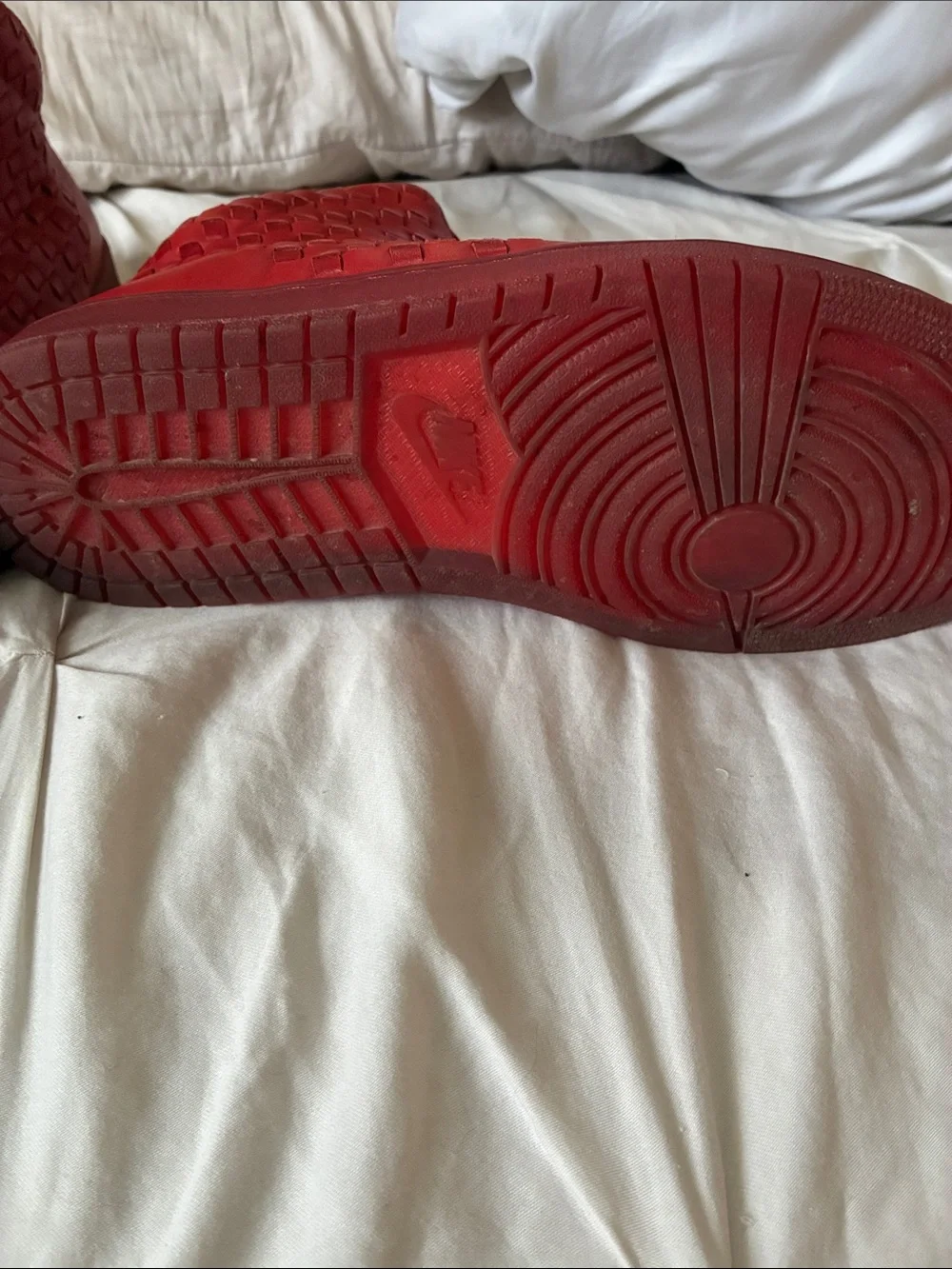 Red Woven High-Top Leather Sneakers - men’s